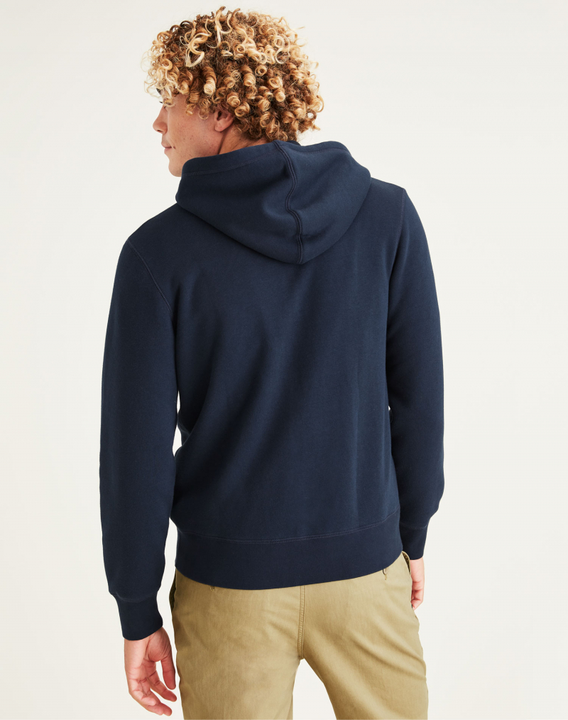Sudadera de hombre con capucha y cremallera Dockers, modelo A1153-0003, azul marino - 3 - La Casa Dels Pantalons