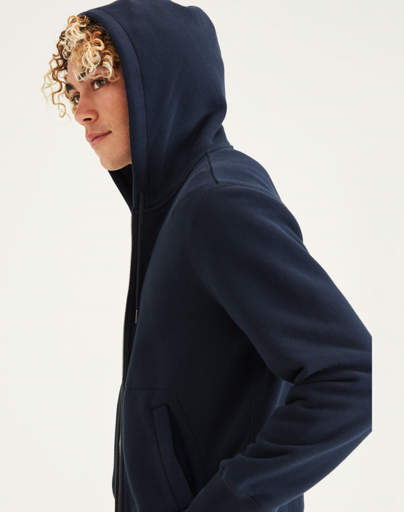 Sudadera de hombre con capucha y cremallera Dockers, modelo A1153-0003, azul marino - 2 - La Casa Dels Pantalons