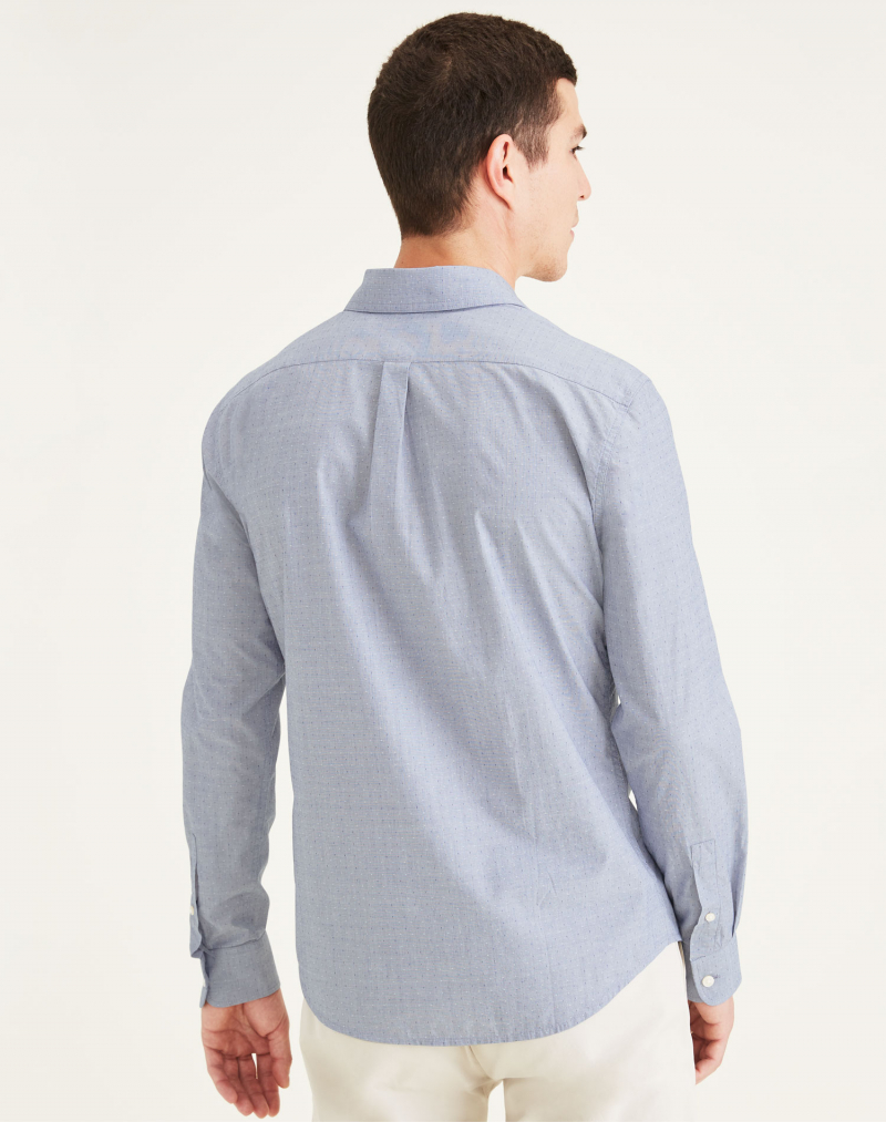 Camisa d'home de màniga llarga Dockers, model A1114-0008, de color blau - 2 - La Casa Dels Pantalons