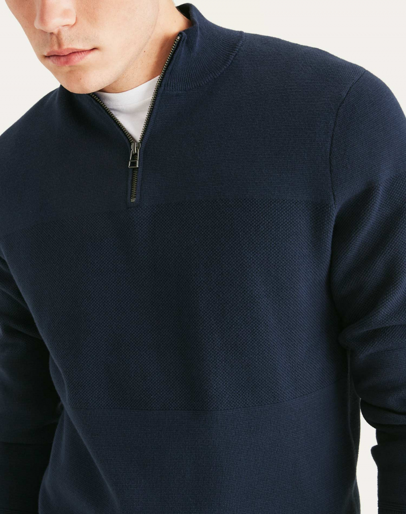 Jersei d'home de coll cremallera Dockers, model A1106-0000, blau marí - 3 - La Casa Dels Pantalons