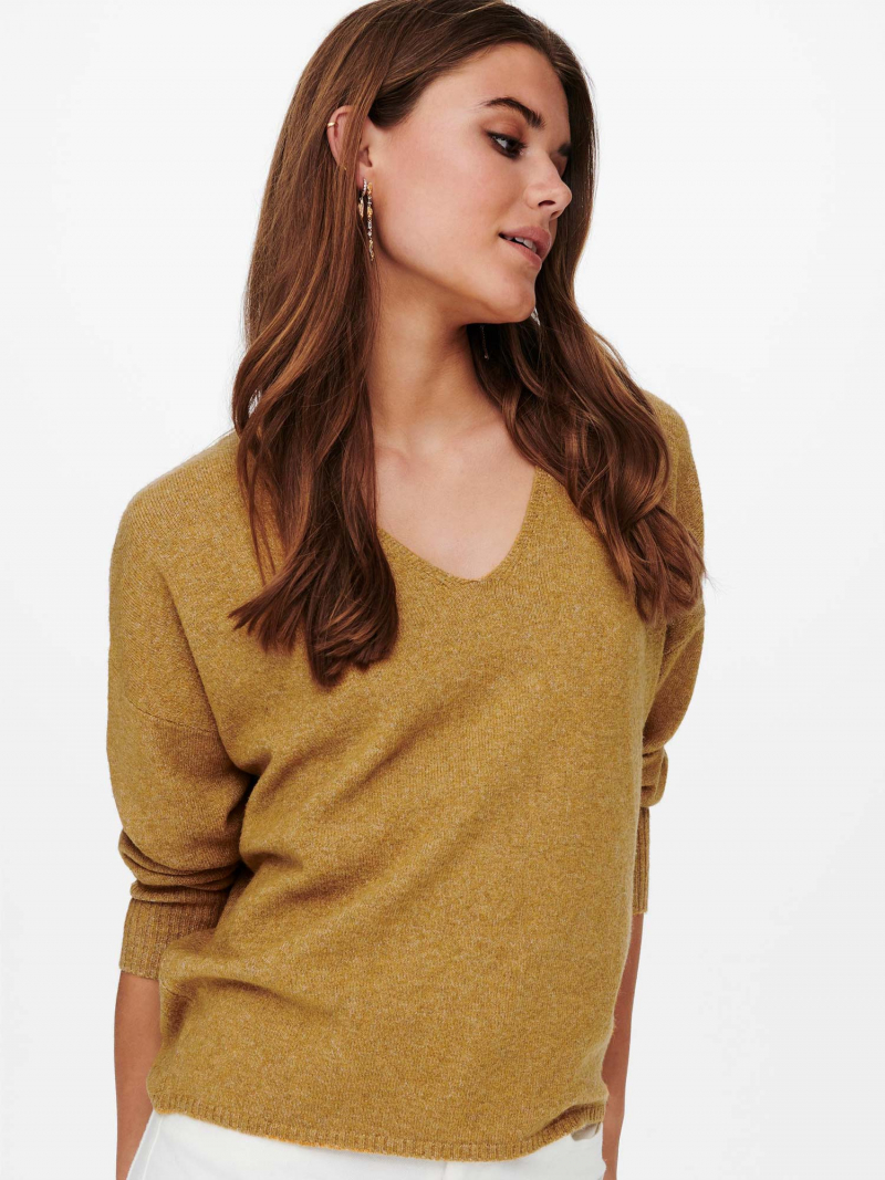 Jersey de mujer Only Rica, modelo 15224360, mostaza - 2 - La Casa Dels Pantalons
