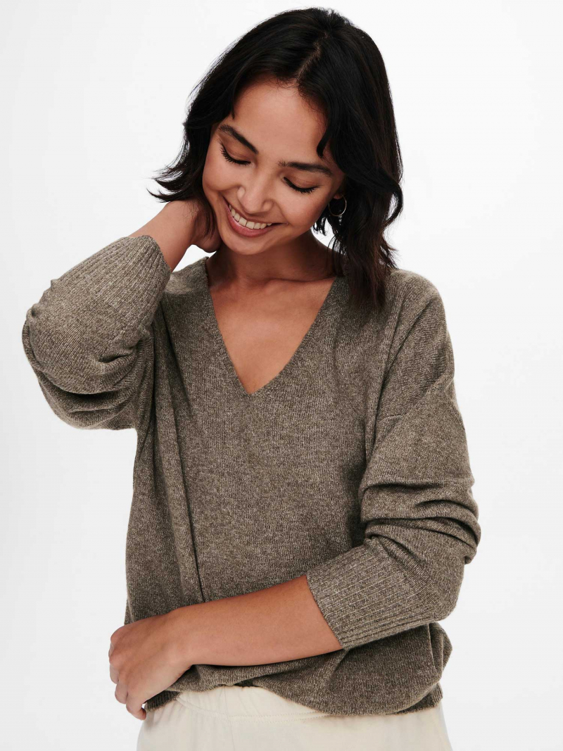 Jersey de mujer Only Rica, modelo 15224360, marrón - 2 - La Casa Dels Pantalons