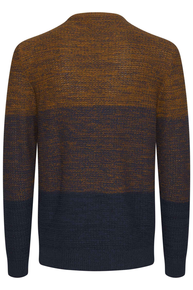 Jersey de hombre de cuello redondo Blend, modelo 20712649/194024, de rayas azules y ocres - 3 - La Casa Dels Pantalons