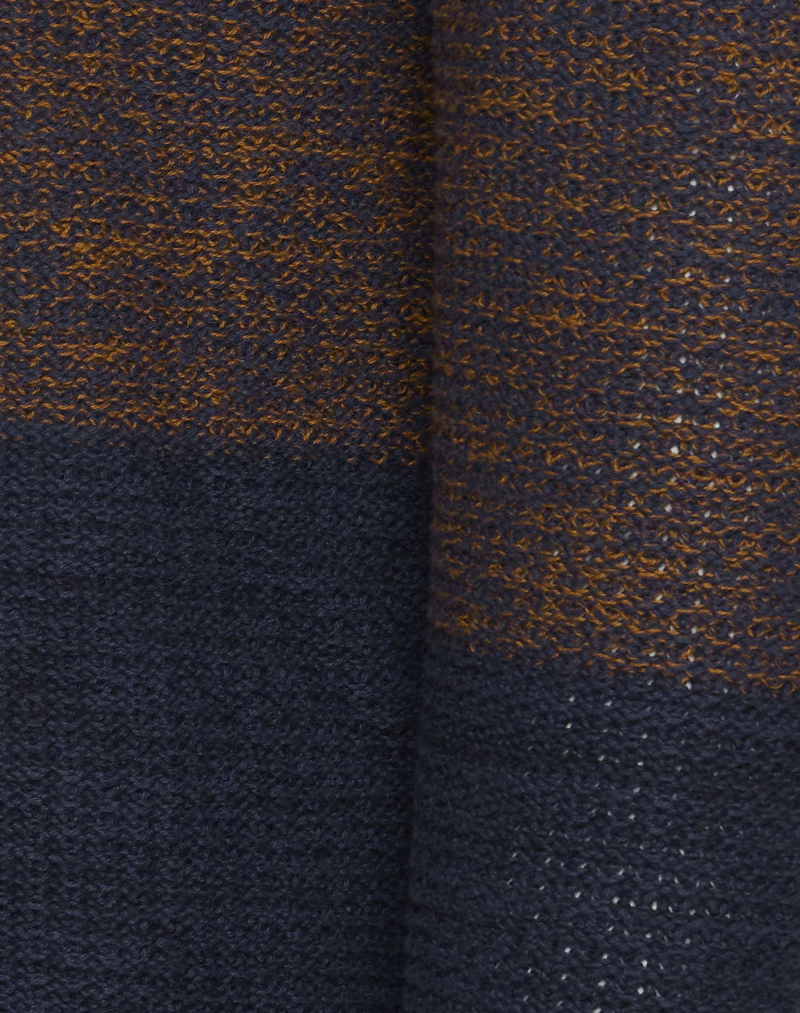 Jersey de hombre de cuello redondo Blend, modelo 20712649/194024, de rayas azules y ocres - 2 - La Casa Dels Pantalons