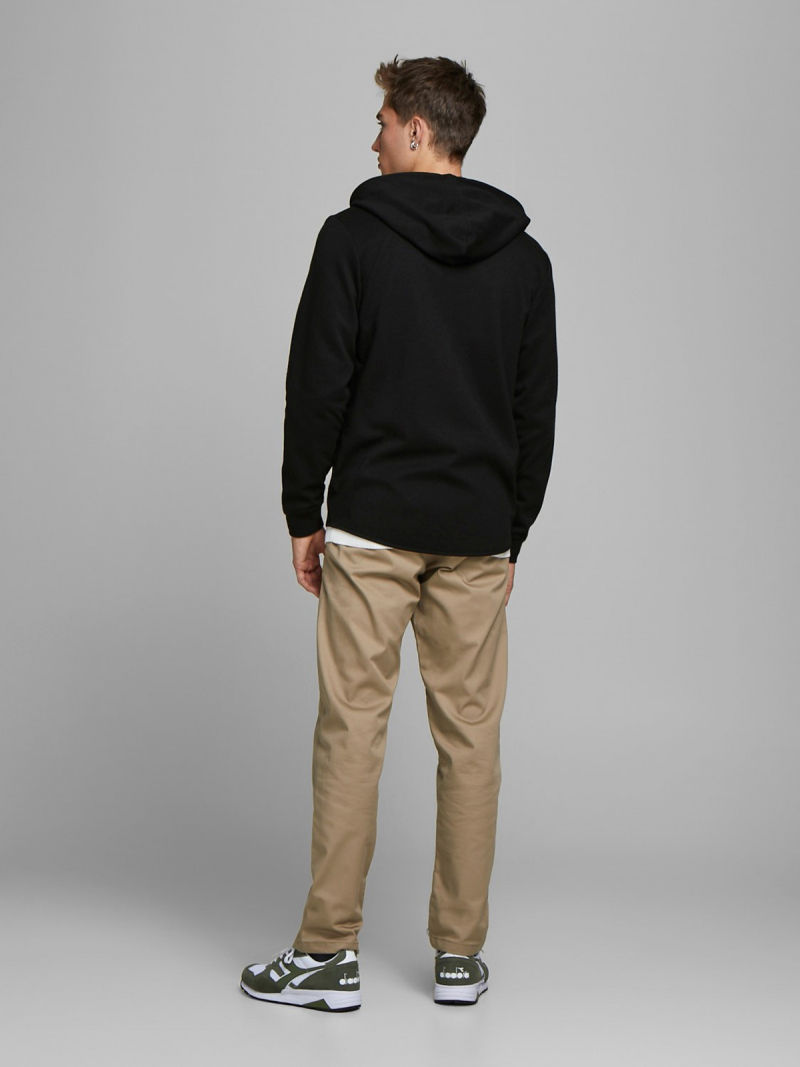 Sudadera de hombre con capucha y cremallera Jack&Jones, modelo 12184879, negra - 2 - La Casa Dels Pantalons