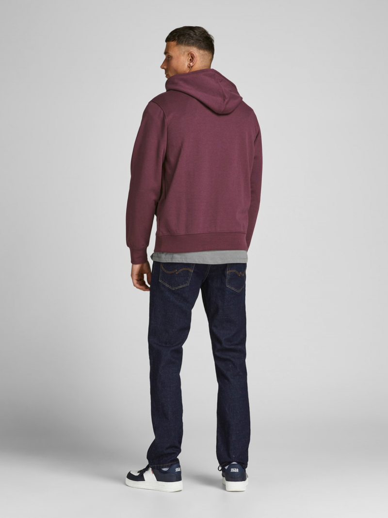 Dessuadora d'home amb caputxa Jack&Jones, model 12192931, granat - 3 - La Casa Dels Pantalons