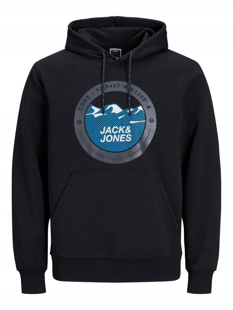 Dessuadora d'home amb caputxa Jack&Jones, model 12192931, negra - 2 - La Casa Dels Pantalons