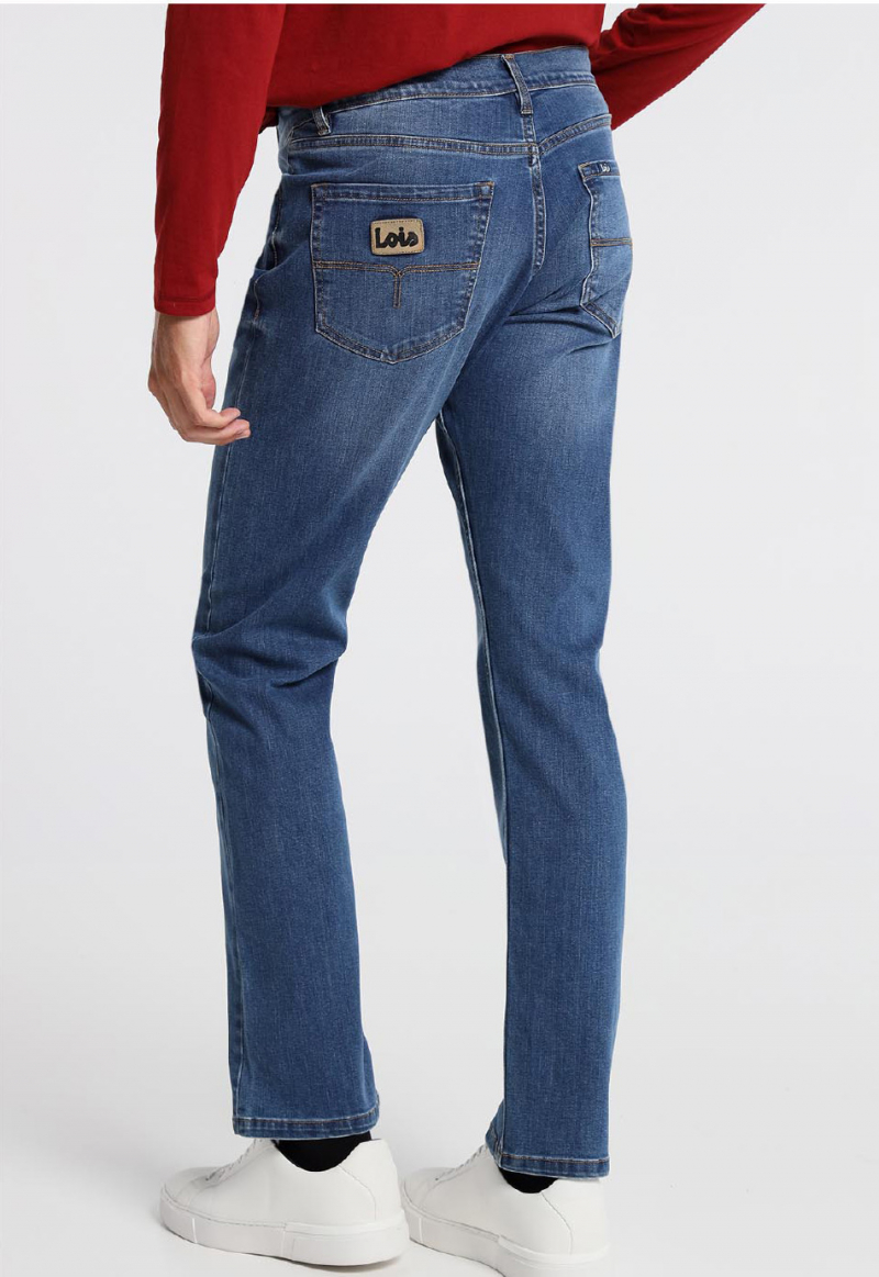 Pantalones vaqueros de hombre Lois Robin comfort slim, modelo 10191/949, lavados a la piedra - 2 - La Casa Dels Pantalons