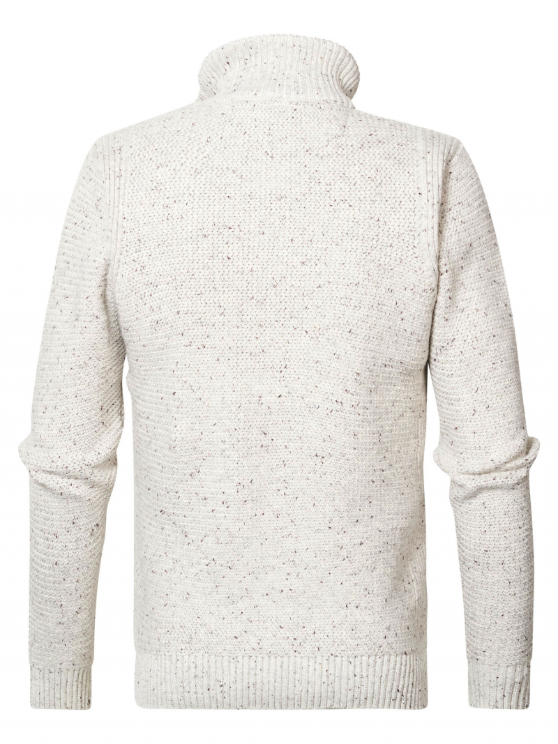 Jersei d'home de coll cremallera Petrol, model KWC226/0009, blanc jaspiat - 3 - La Casa Dels Pantalons