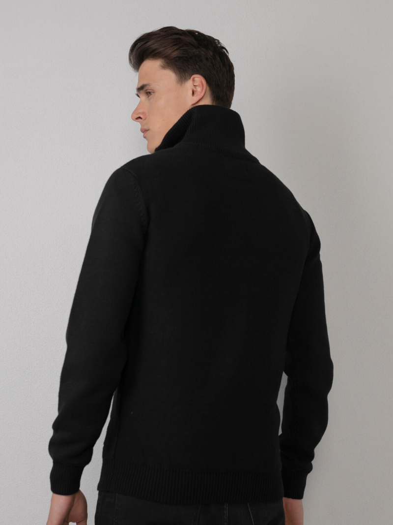 Jersei d'home de coll alt amb cremallera Petrol, model KWC263/9999, negre - 2 - La Casa Dels Pantalons