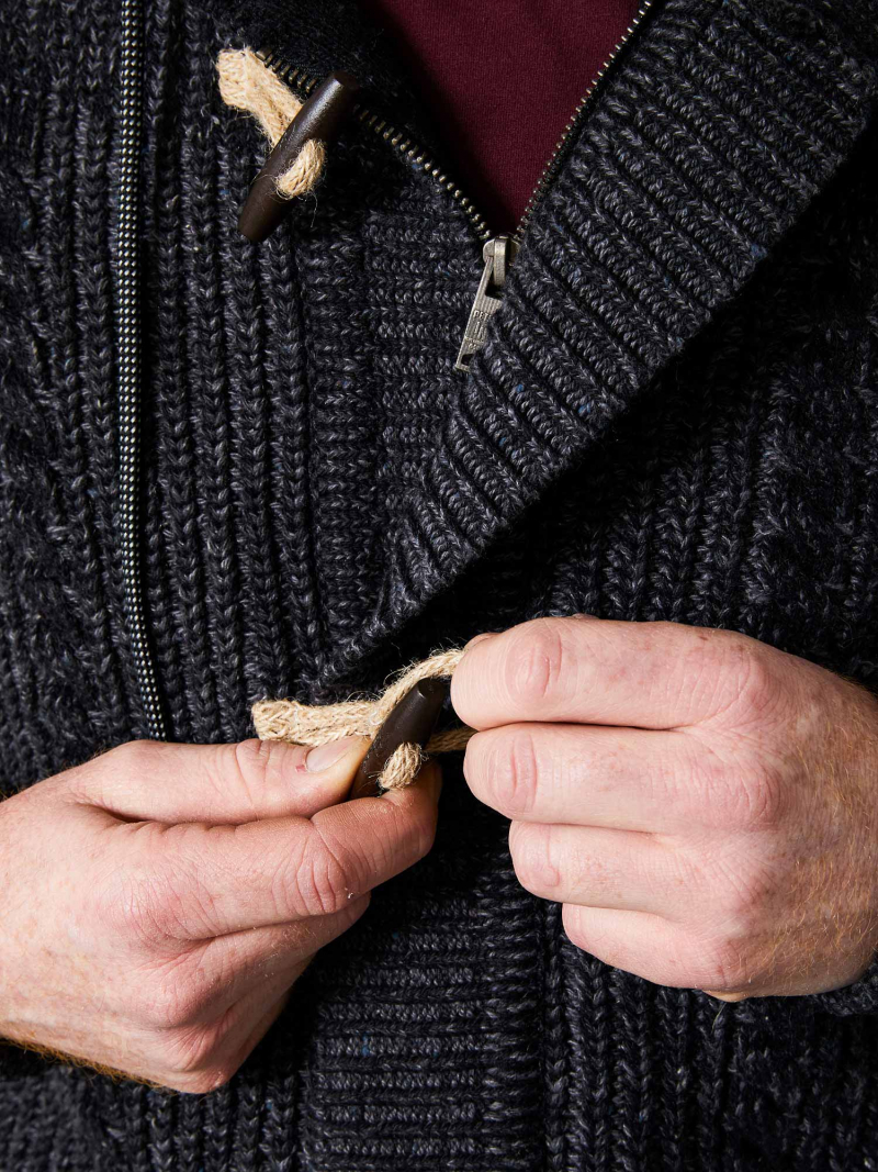 Jaqueta de punt d'home Petrol, model KWH210/9999, negra - 3 - La Casa Dels Pantalons