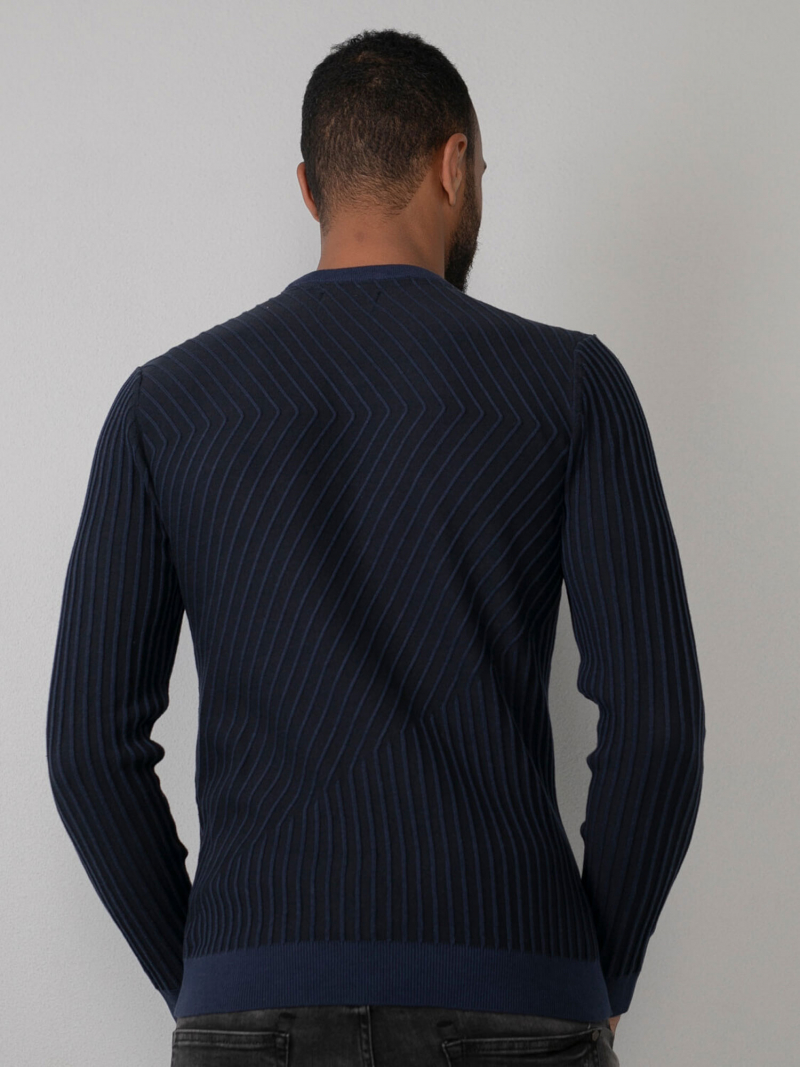 Jersei d'home de coll rodó Petrol, model KWR257/5147, blau marí - 3 - La Casa Dels Pantalons