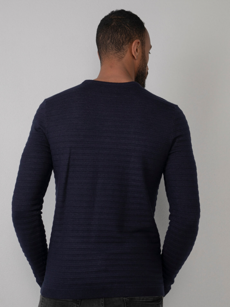 Jersei d'home de coll rodó Petrol, model KWR269/5147, blau marí - 2 - La Casa Dels Pantalons