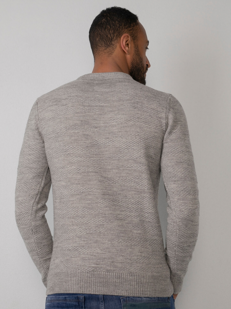 Jersey de hombre de cuello redondo Petrol, modelo KWR274/9038, gris - 3 - La Casa Dels Pantalons