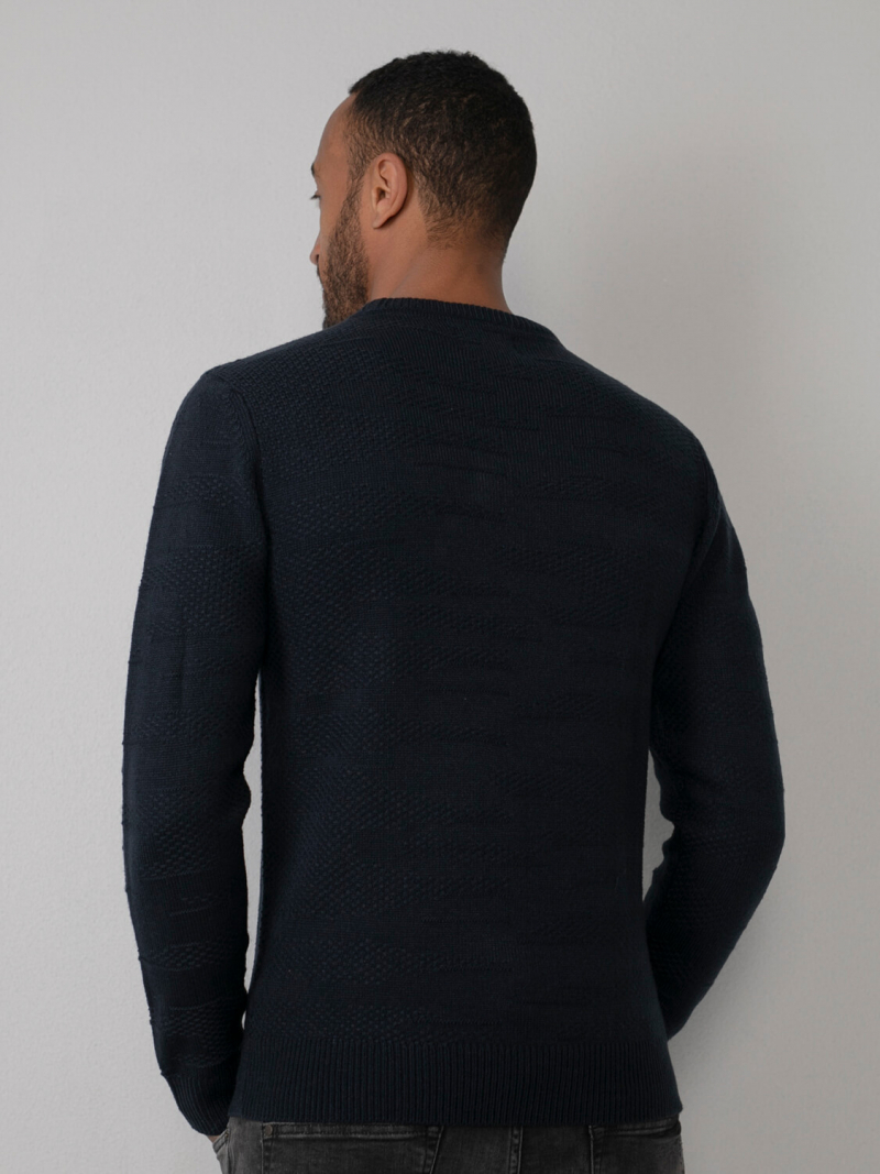 Jersei d'home de coll rodó Petrol, model KWR274/5110, blau marí - 3 - La Casa Dels Pantalons