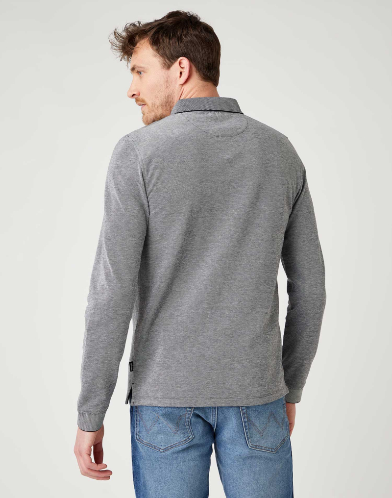 Polo de hombre de manga larga Wrangler, modelo W7F9KHXW5, gris - 2 - La Casa Dels Pantalons