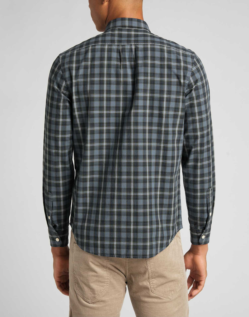 Camisa de hombre de manga larga Lee, modelo L880MBTG, de cuadros azules - 3 - La Casa Dels Pantalons