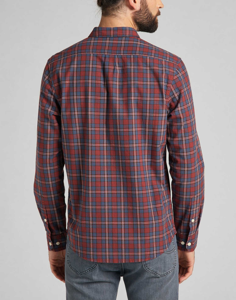 Camisa de hombre de manga larga Lee, modelo L880MBTM, de cuadros rojos - 2 - La Casa Dels Pantalons