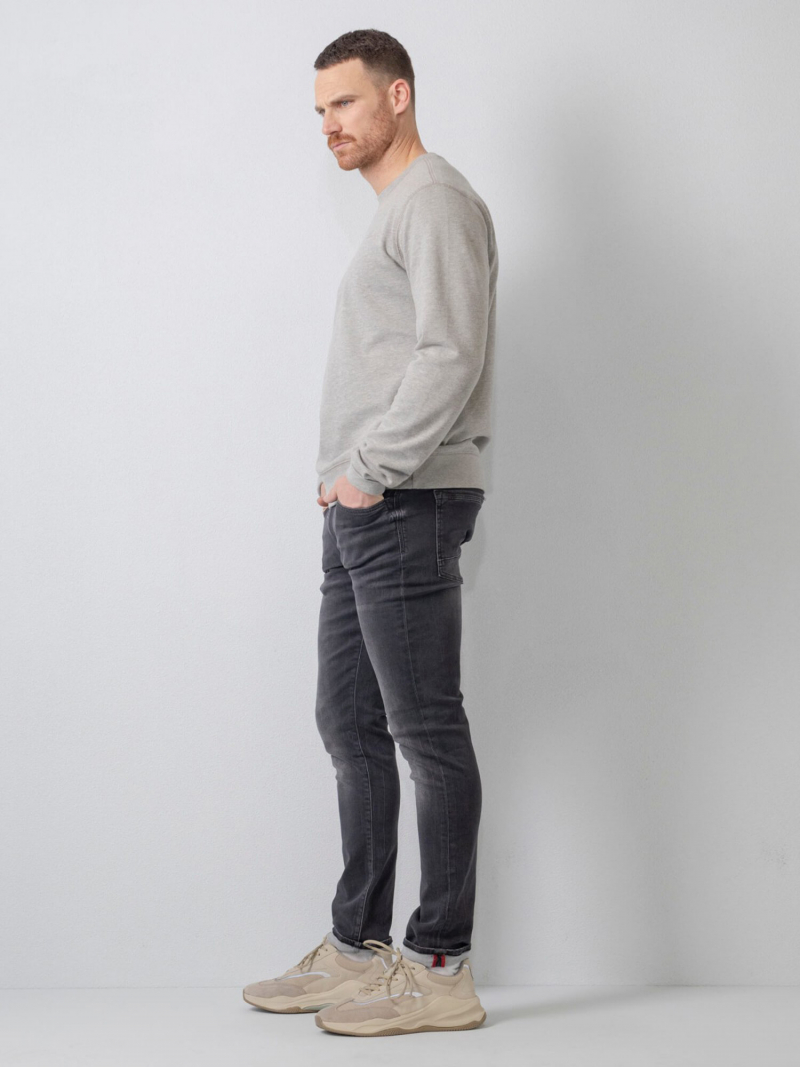 Pantalons texans tipus jogger d'home Petrol Jackson slim, model 9705, de texà negre rentat - 3 - La Casa Dels Pantalons