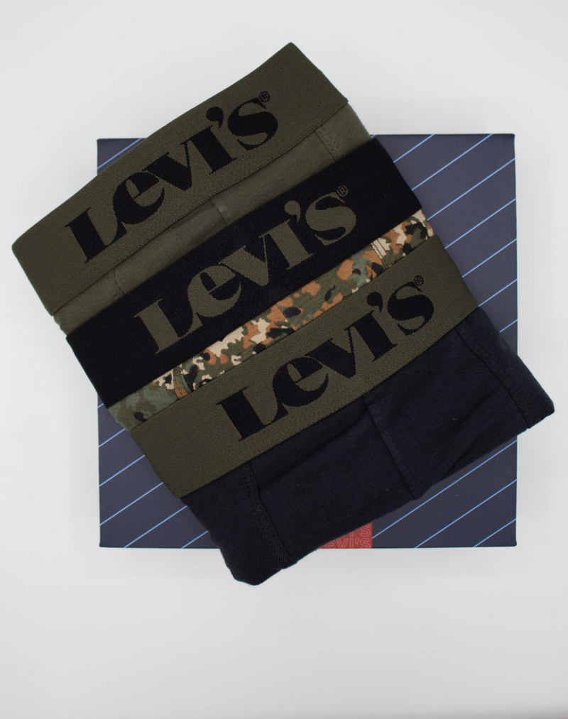 Caja de regalo de 3 bóxers Levi's, modelo 701203919001, en tonos caqui - 2 - La Casa Dels Pantalons