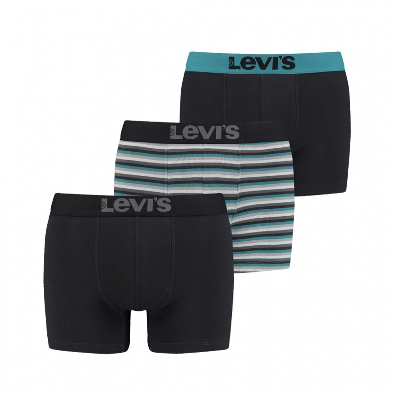 Caixa de regal de 3 bòxers Levi's, model 701203920001, de ratlles i negres - 2 - La Casa Dels Pantalons