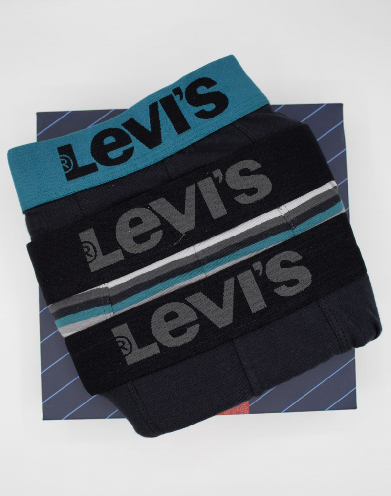 Caixa de regal de 3 bòxers Levi's, model 701203920001, de ratlles i negres - 3 - La Casa Dels Pantalons
