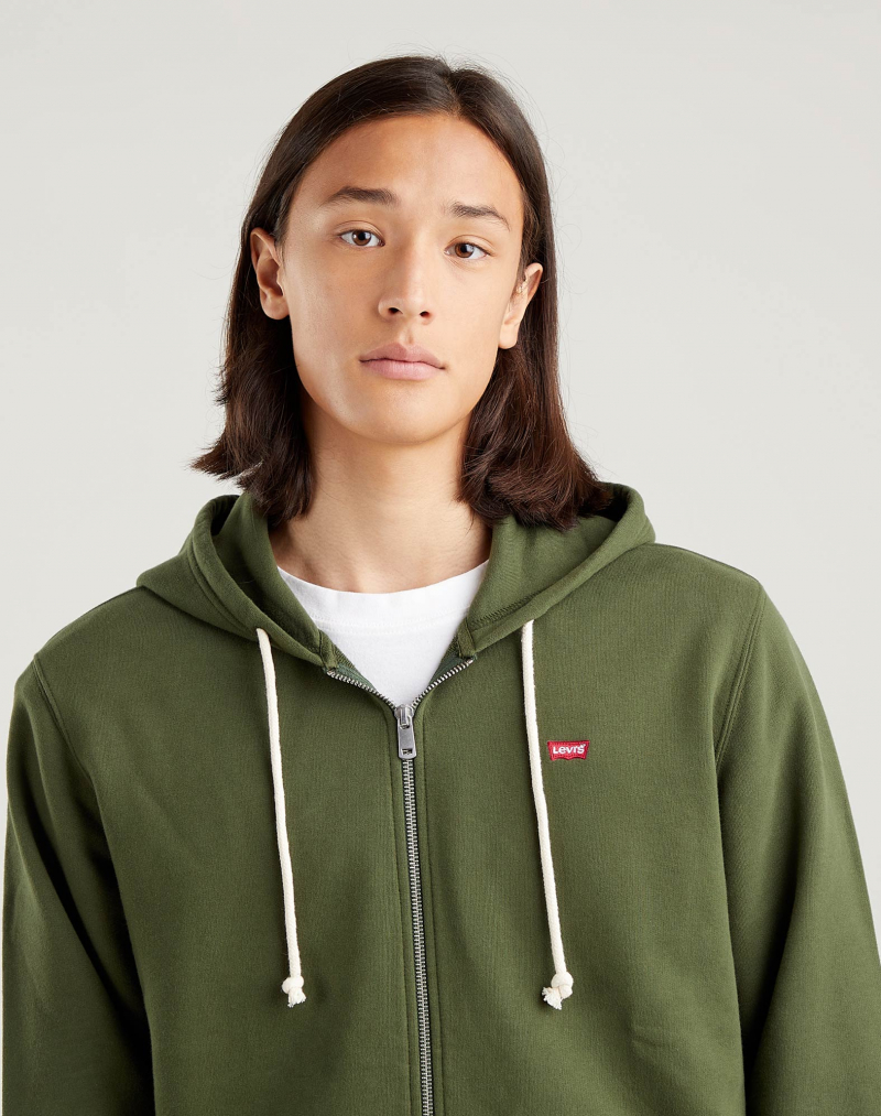 Dessuadora d'home amb cremallera i caputxa Levi's, 34584-0009, caqui - 2 - La Casa Dels Pantalons