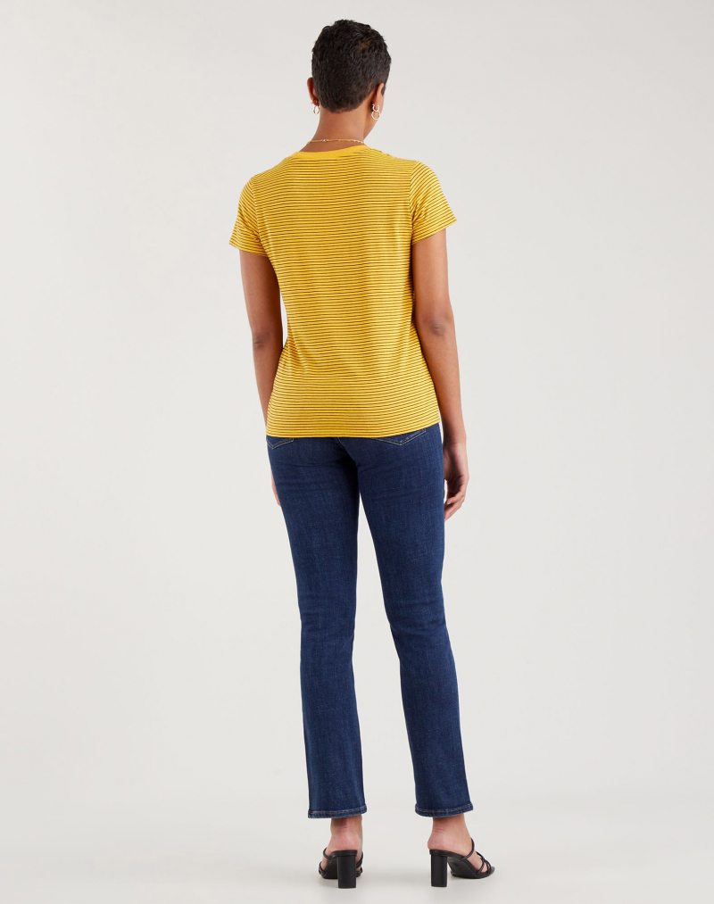 Camiseta de mujer de manga corta Levi's, 39185-0158, de rayas amarillas - 3 - La Casa Dels Pantalons