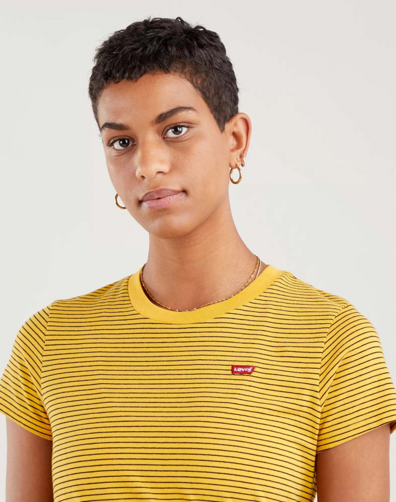 Camiseta de mujer de manga corta Levi's, 39185-0158, de rayas amarillas - 2 - La Casa Dels Pantalons