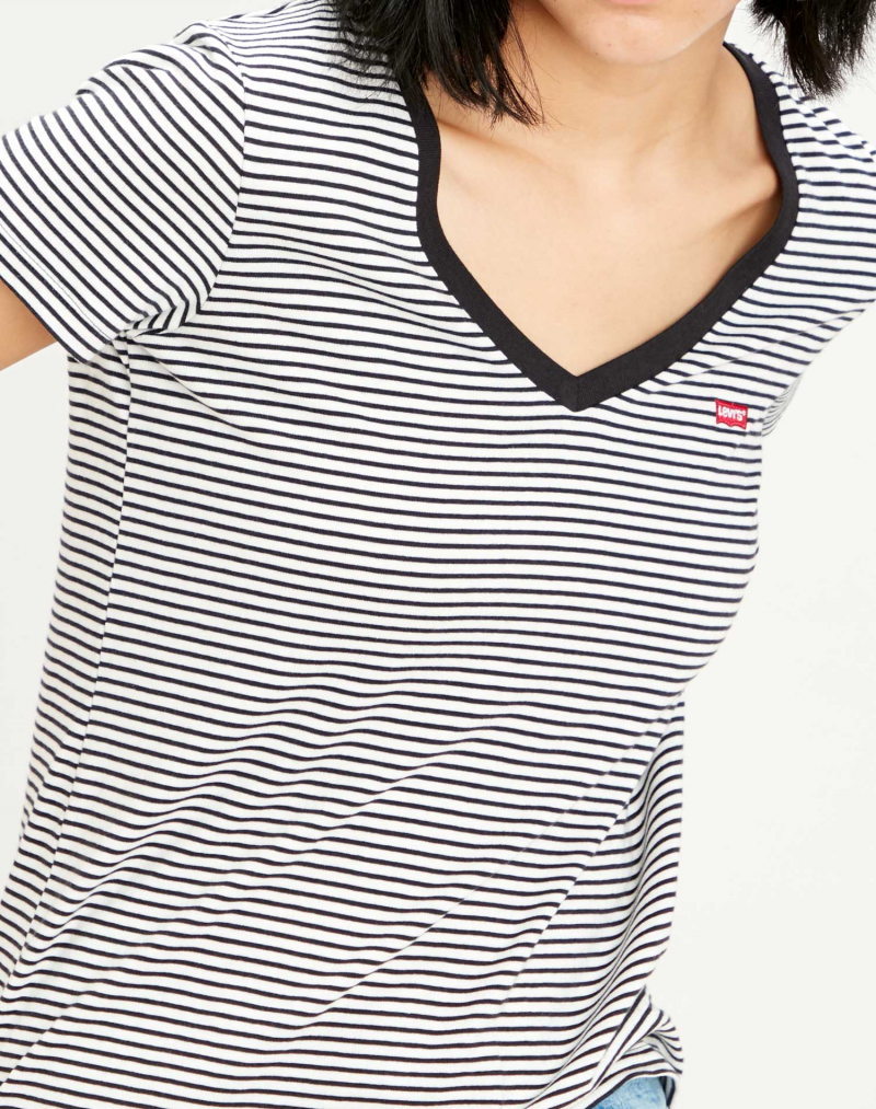 Camiseta de mujer de manga corta Levi's, 85341-0004, de rayas negras - 2 - La Casa Dels Pantalons