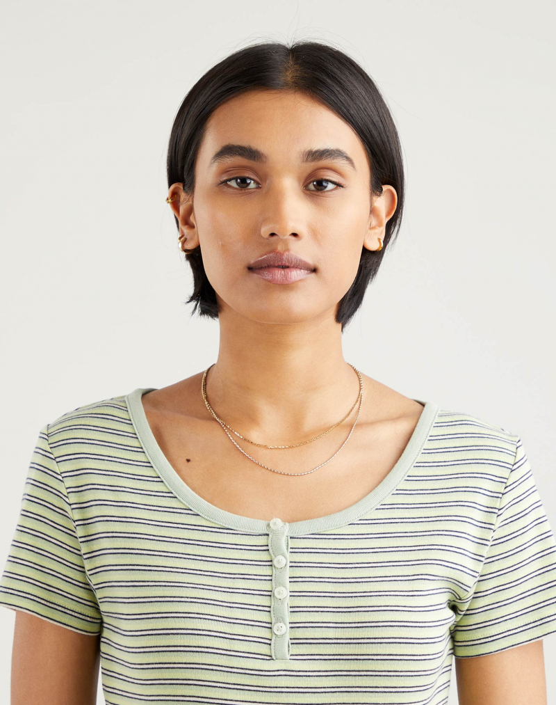 Samarreta de dona de m/c Levi's, A1890-0002, de ratlles caqui - 3 - La Casa Dels Pantalons