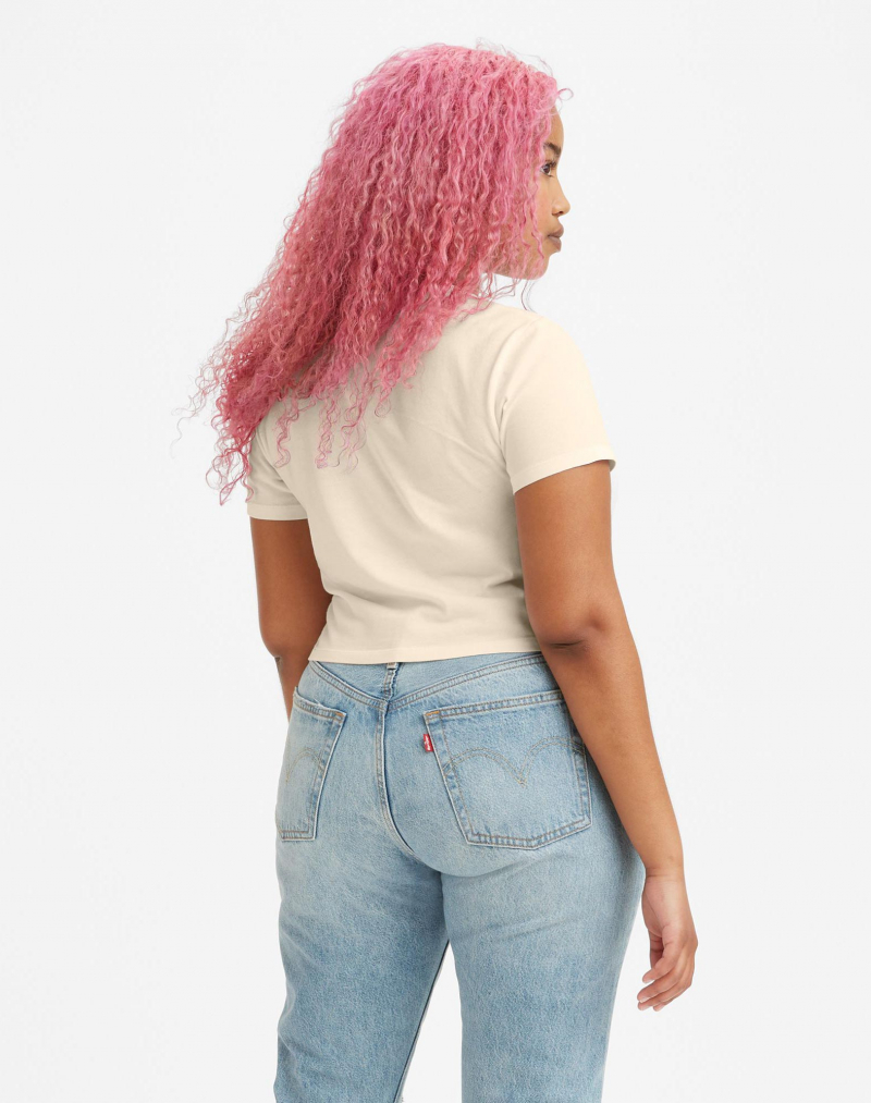 Samarreta de dona cropped de m/c Levi's, A0785-0035, beix - 2 - La Casa Dels Pantalons