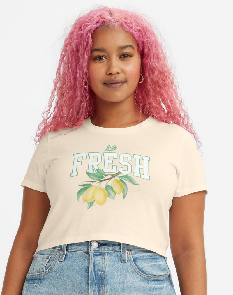 Samarreta de dona cropped de m/c Levi's, A0785-0035, beix - 3 - La Casa Dels Pantalons
