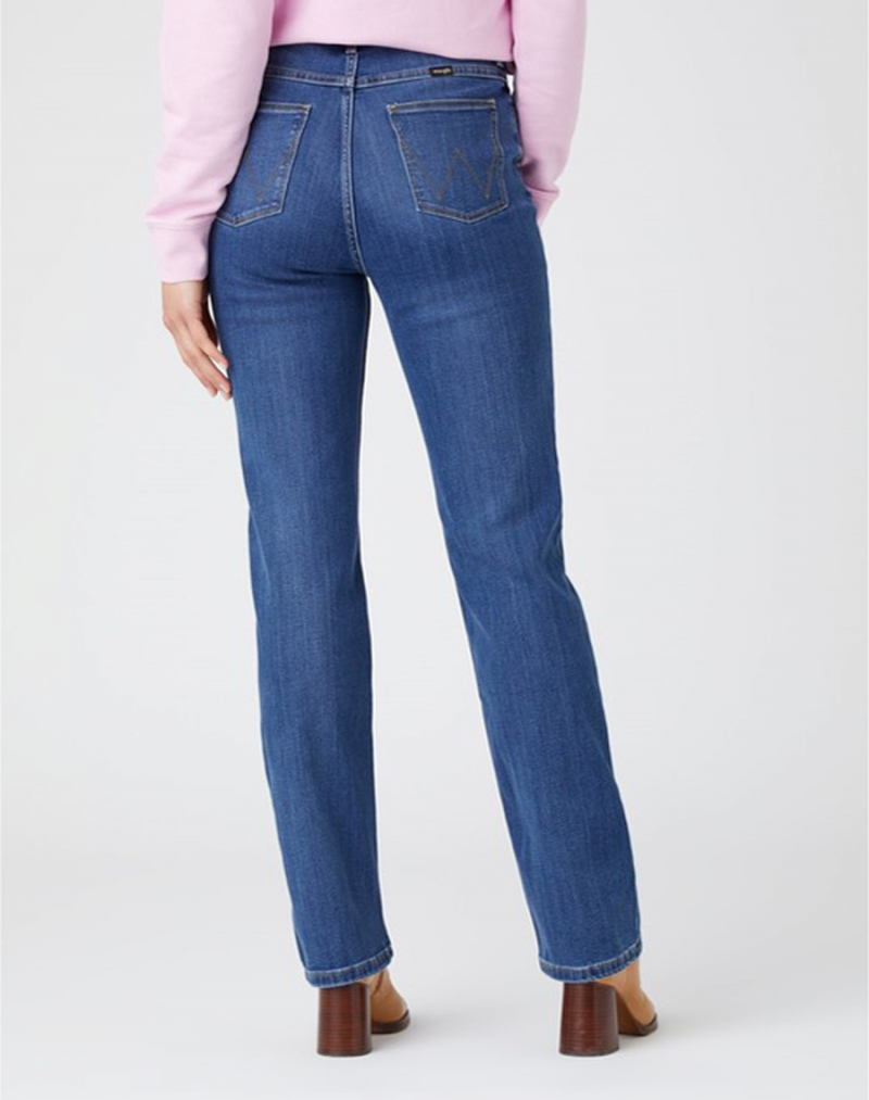 Pantalones vaqueros de mujer Wrangler straight, modelo W20TB940T, lavados a la piedra - 2 - La Casa Dels Pantalons