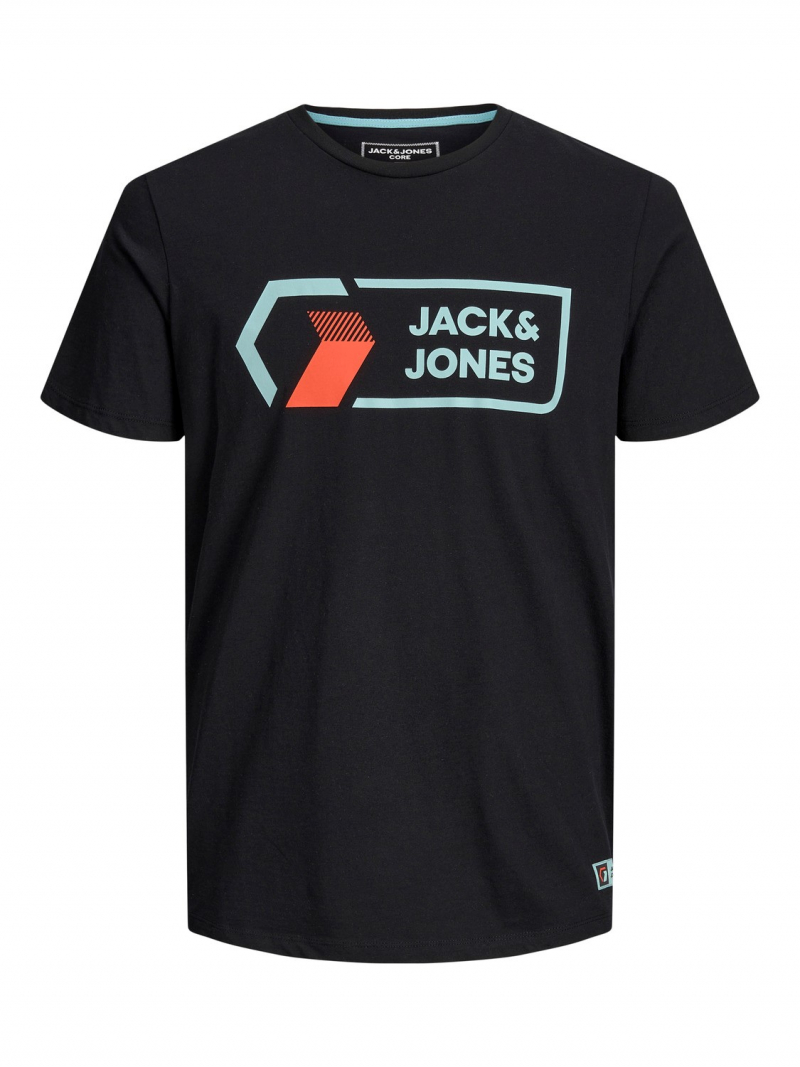 Camiseta de hombre Jack & Jones Logan de manga corta, 12204902, negra - 2 - La Casa Dels Pantalons