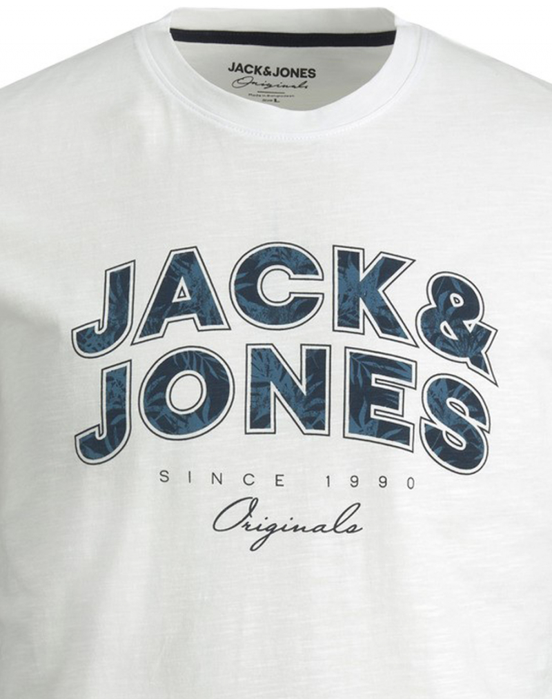 Camiseta de hombre Jack & Jones Bloomer de manga corta, 12205787, blanca - 3 - La Casa Dels Pantalons