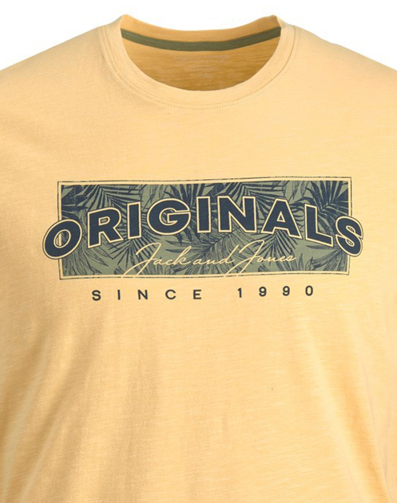 Camiseta de hombre Jack & Jones Bloomer de manga corta, 12205787, amarilla - 2 - La Casa Dels Pantalons