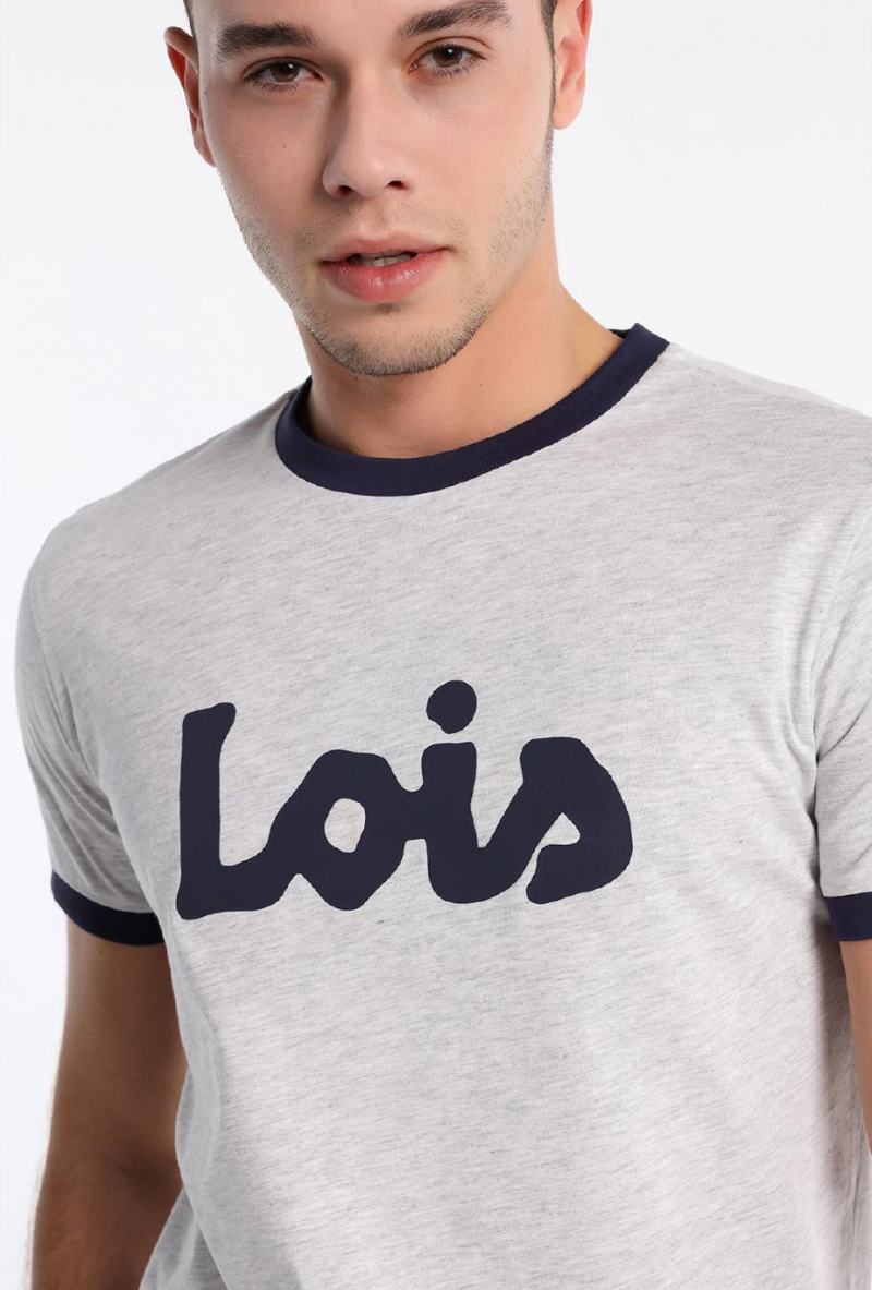 Camiseta de hombre de manga corta Lois, modelo 15685/491, gris - 2 - La Casa Dels Pantalons