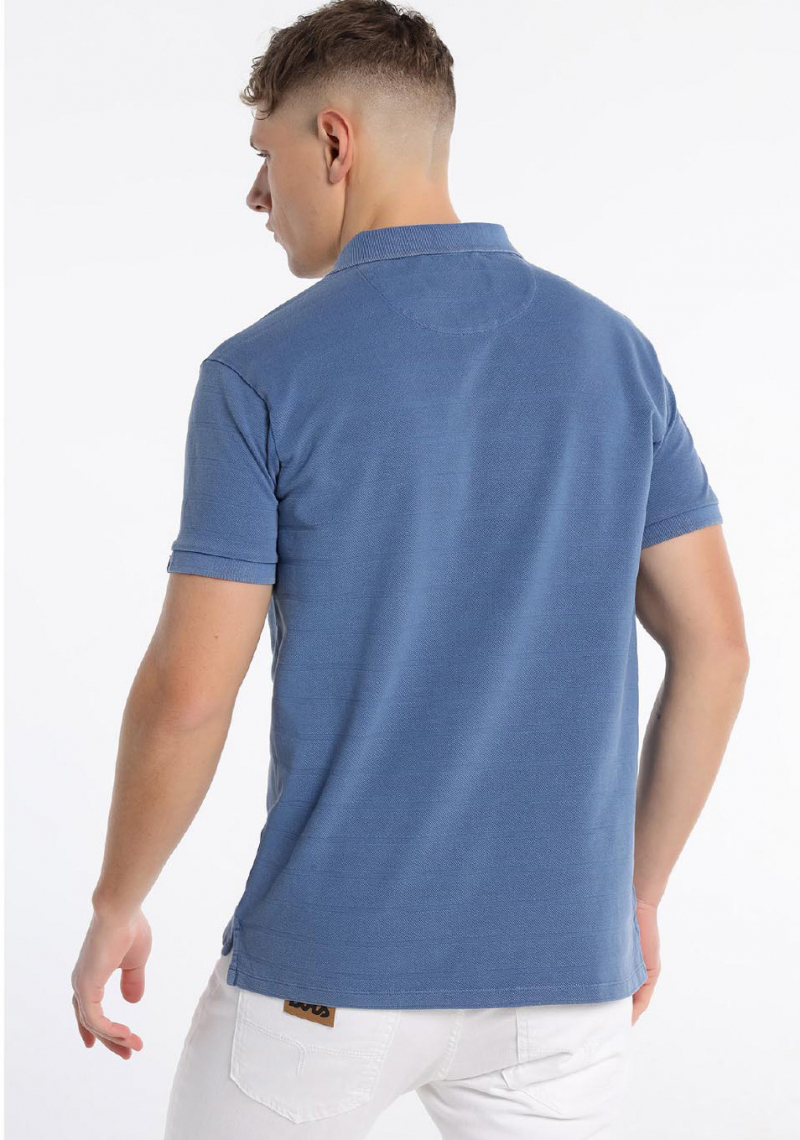 Polo de hombre de manga corta Lois, modelo 13180/467, azul - 3 - La Casa Dels Pantalons