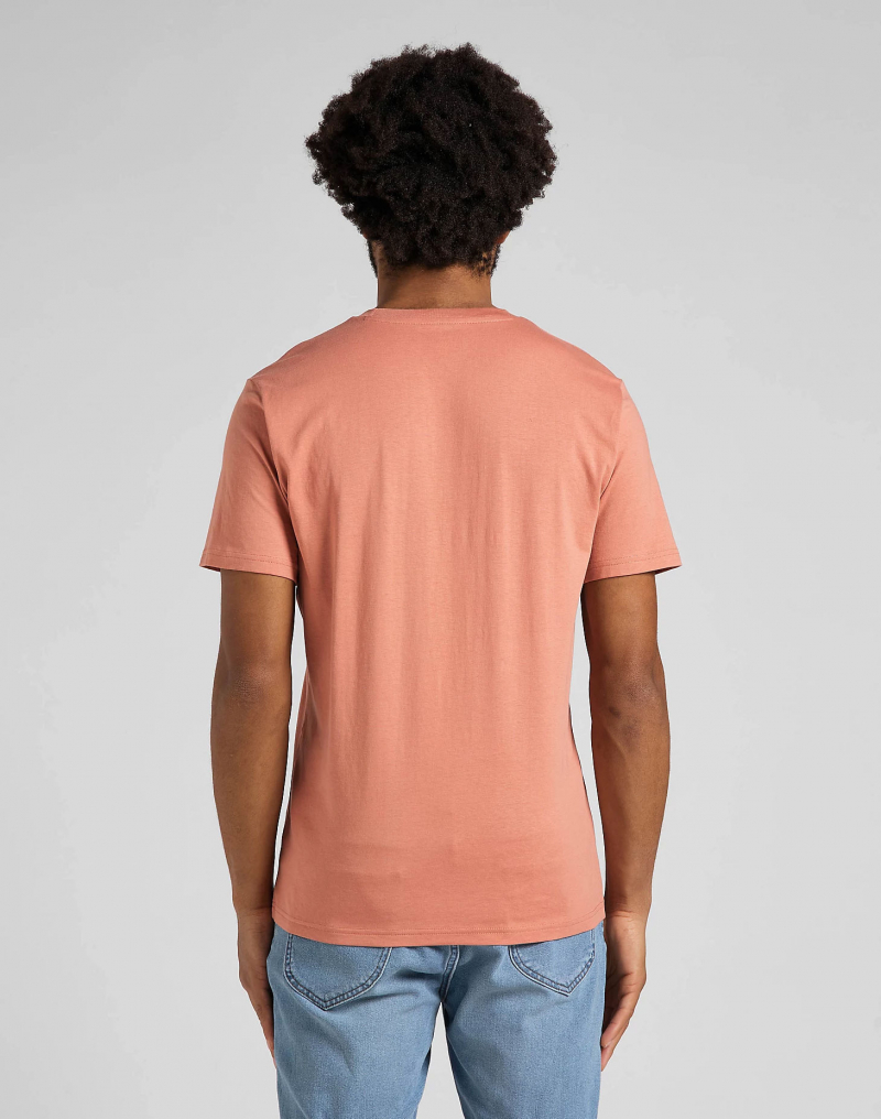 Camiseta de hombre de manga corta Lee, modelo L65QAIUK, rojo coral - 2 - La Casa Dels Pantalons