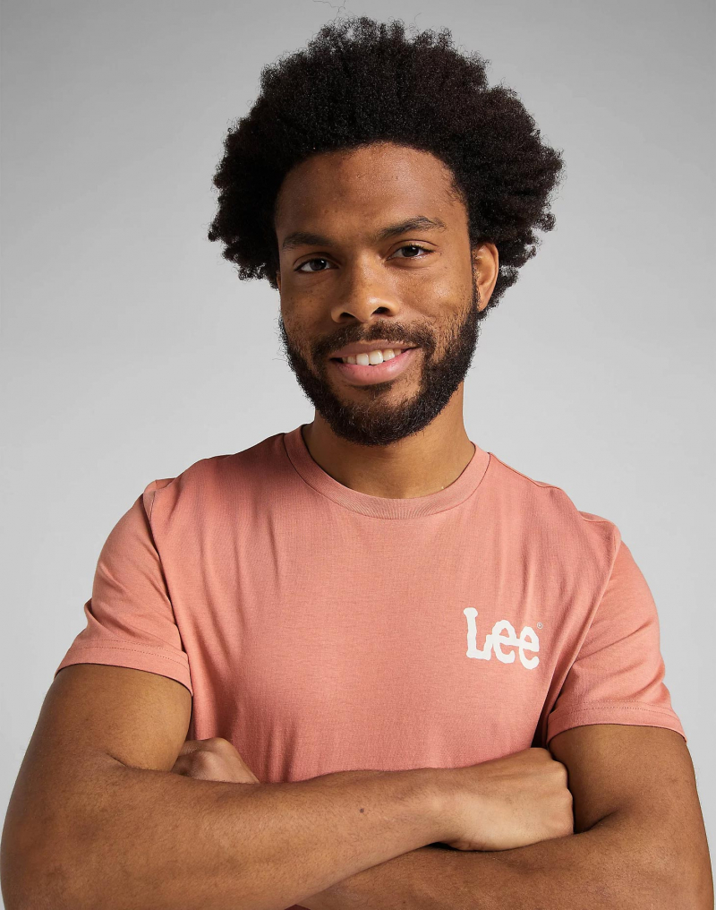 Camiseta de hombre de manga corta Lee, modelo L65QAIUK, rojo coral - 3 - La Casa Dels Pantalons