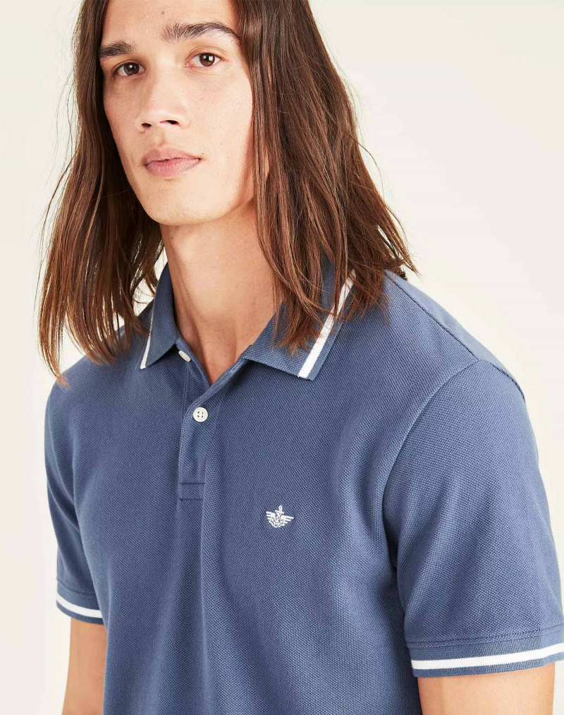 Polo d'home de màniga curta Dockers, model A2290-0004, blau - 2 - La Casa Dels Pantalons