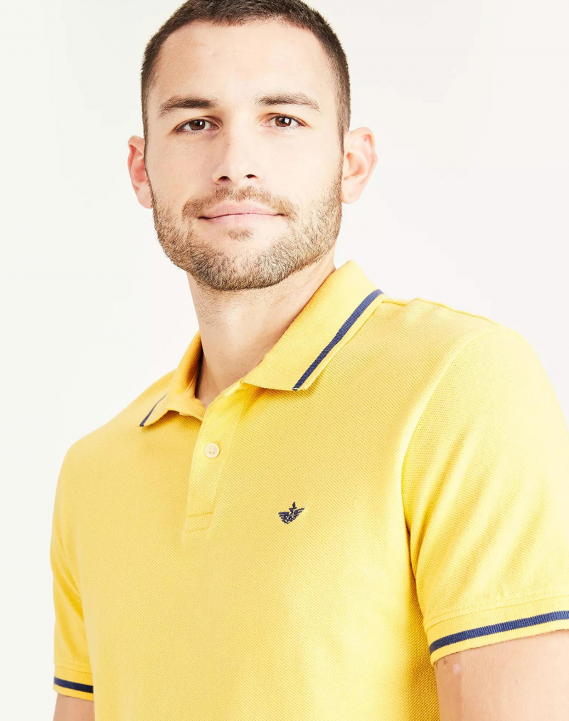 Polo de hombre de manga corta Dockers, modelo A2290-0001, amarillo - 3 - La Casa Dels Pantalons