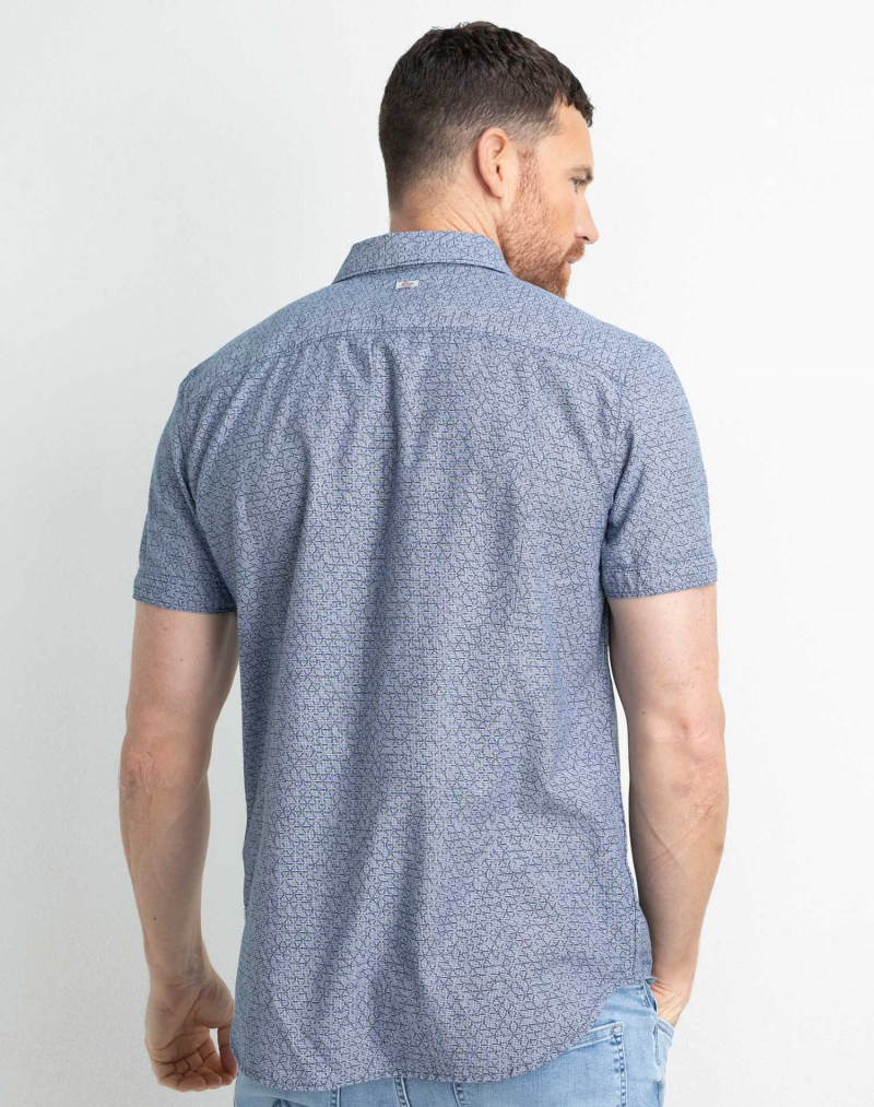 Camisa d'home de màniga curta Petrol Industries, model SIS406/5082, blava - 2 - La Casa Dels Pantalons