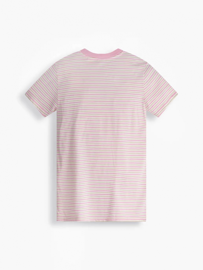 Samarreta de dona de màniga curta Levi's, model 39185-0185, de ratlles rosades - 2 - La Casa Dels Pantalons