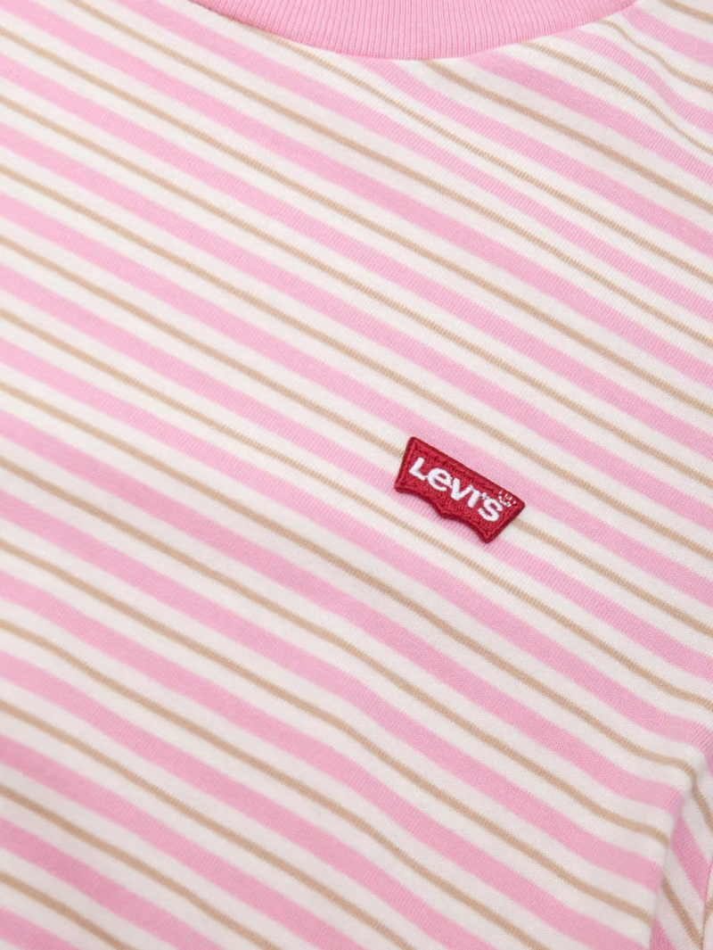 Samarreta de dona de màniga curta Levi's, model 39185-0185, de ratlles rosades - 3 - La Casa Dels Pantalons
