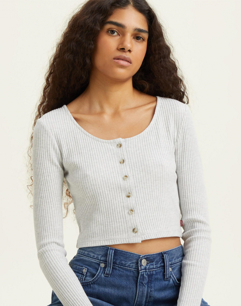 Top de mujer de manga larga Levi's, modelo A3391-0001, gris - 3 - La Casa Dels Pantalons