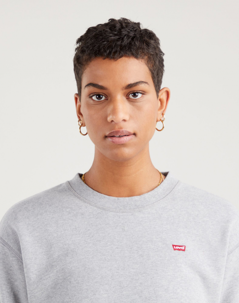 Sudadera de mujer de cuello redondo Levi's, modelo 24688-0037, gris - 3 - La Casa Dels Pantalons