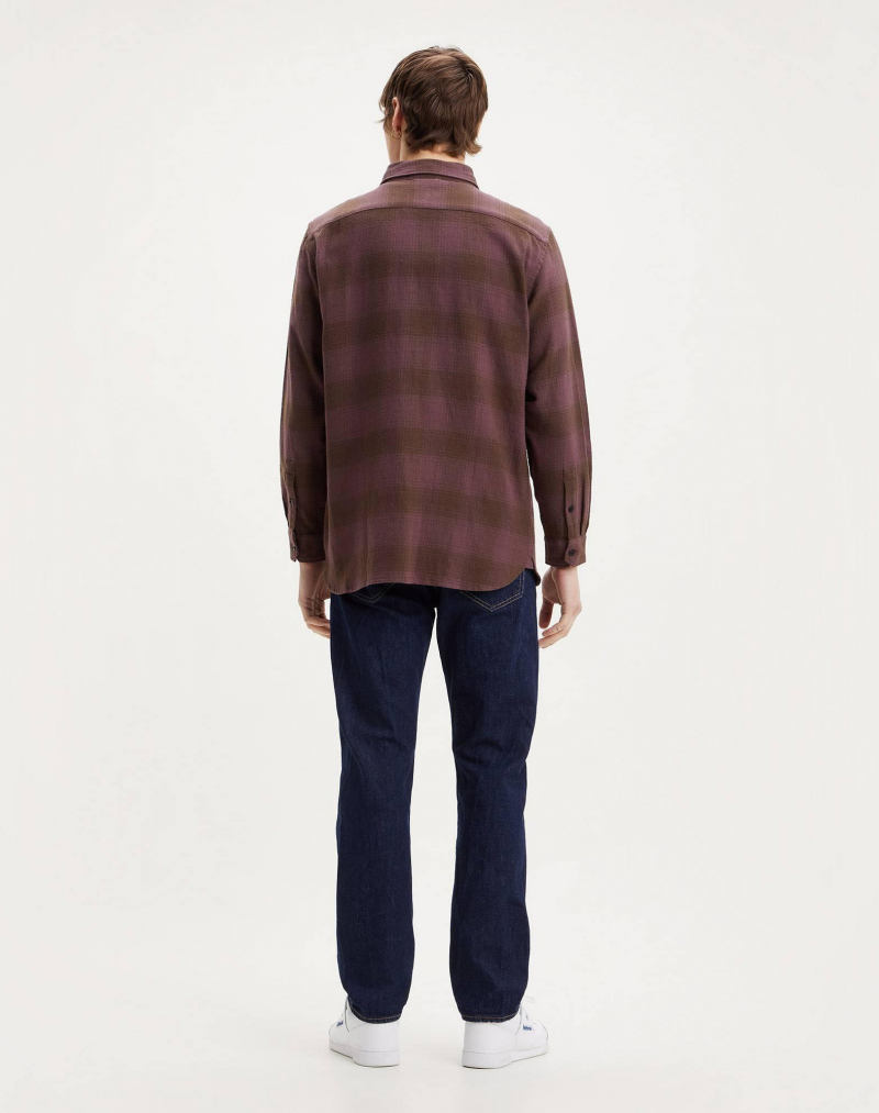 Camisa d'home de màniga llarga Levi's, model 19573-0172, de quadres bordeus - 2 - La Casa Dels Pantalons