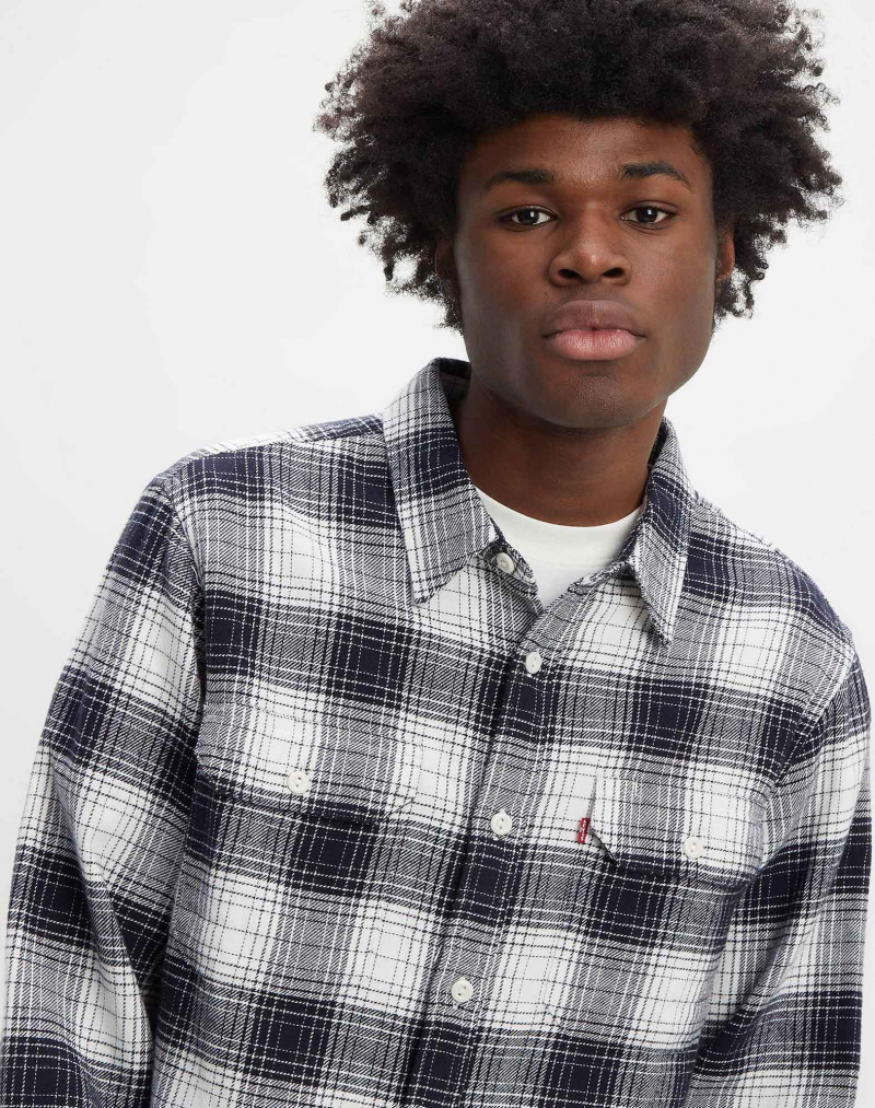 Camisa d'home de màniga llarga Levi's, model 19573-0171, de quadres negres - 2 - La Casa Dels Pantalons